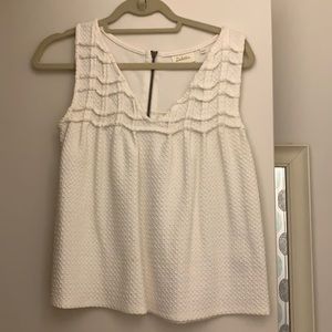 Anthropologie Deletta White Tank w half zipper - S